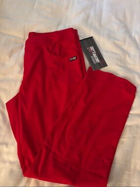 Grey's Anatomy Women's Red Jogger-Style Scrub Pants